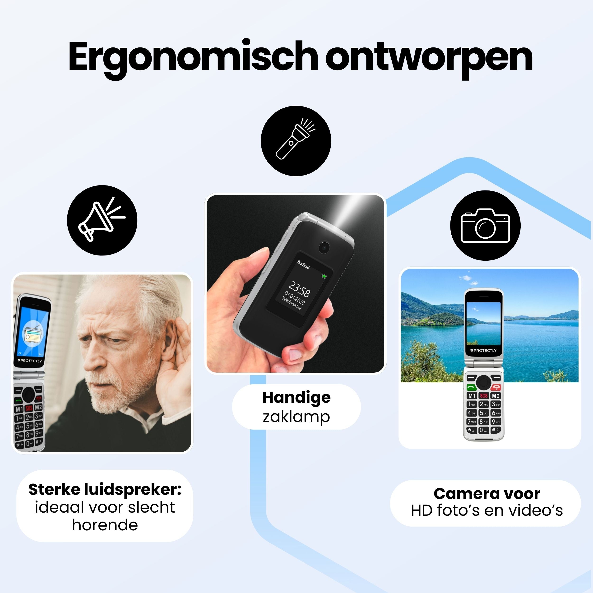 Siltcon Senioren Telefoon Klapbaar – Grote toetsen – SOS-noodknop & 4G