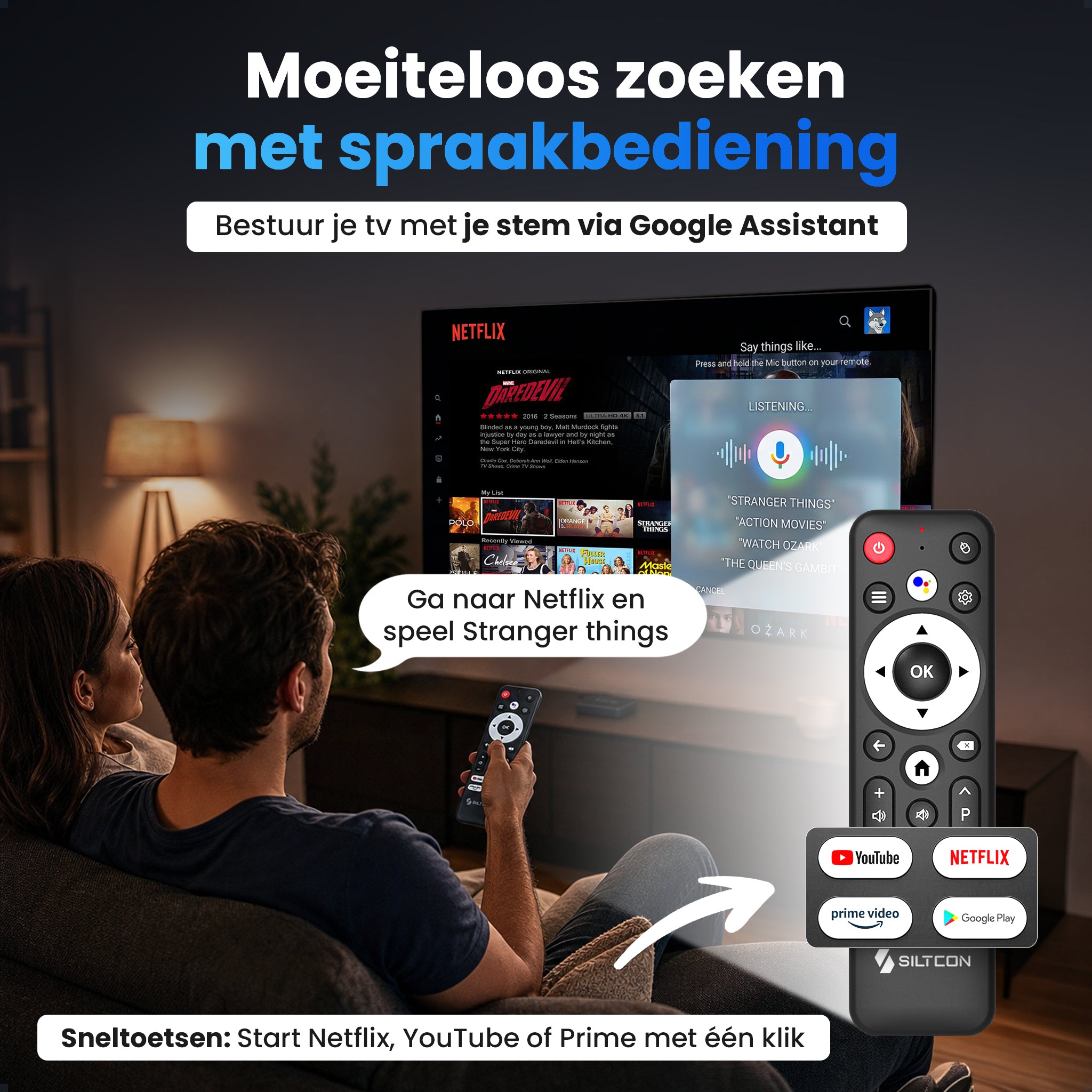 Siltcon® Android TV Box 4K & 8K HDR - Zwart