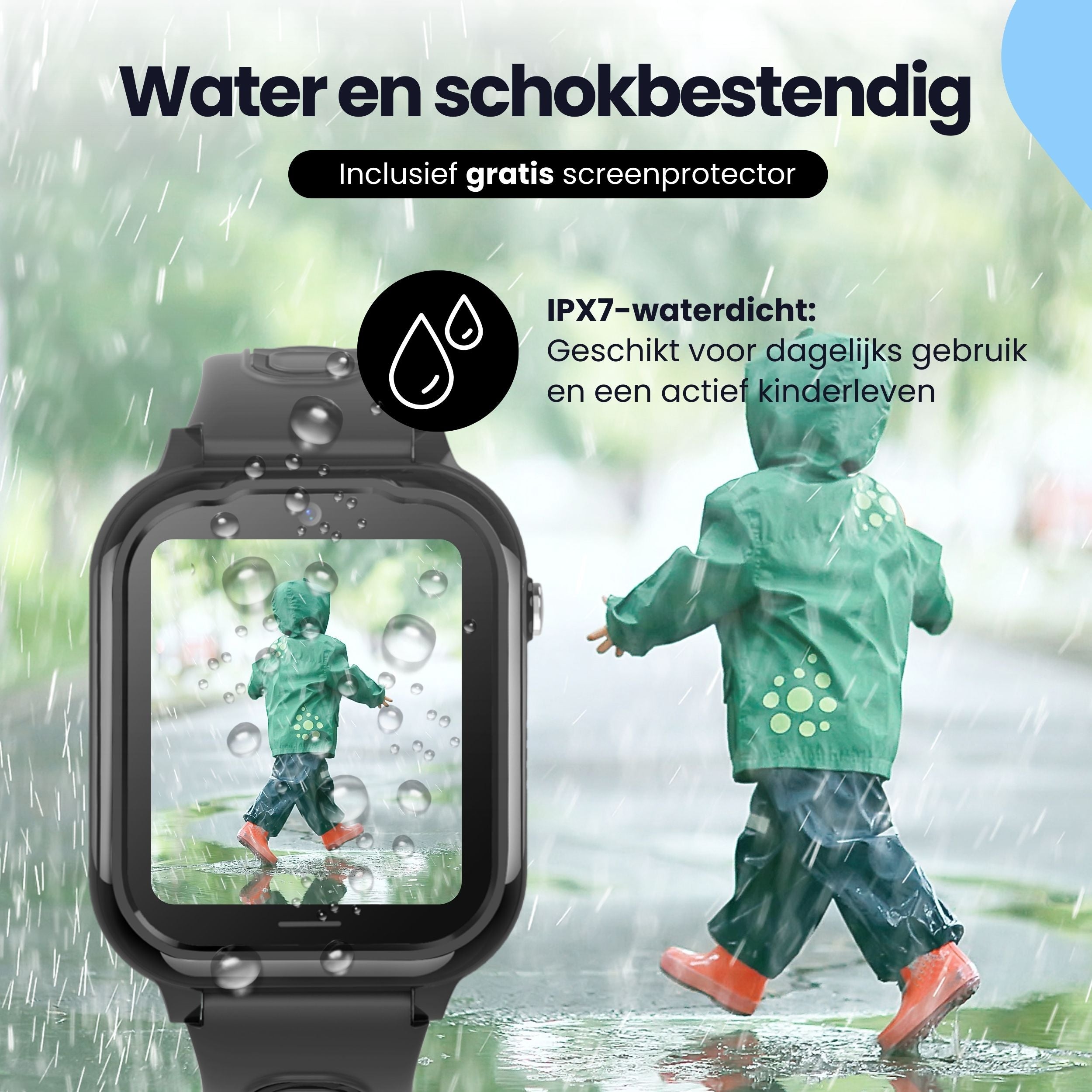 Protectly® Smartwatch Kinderen - GPS Horloge Kind Met Simkaart - 4G - Videobellen - HD Camera - SOS-Knop - Whatsapp en SMS - Elke polsmaat - Incl. Simkaart