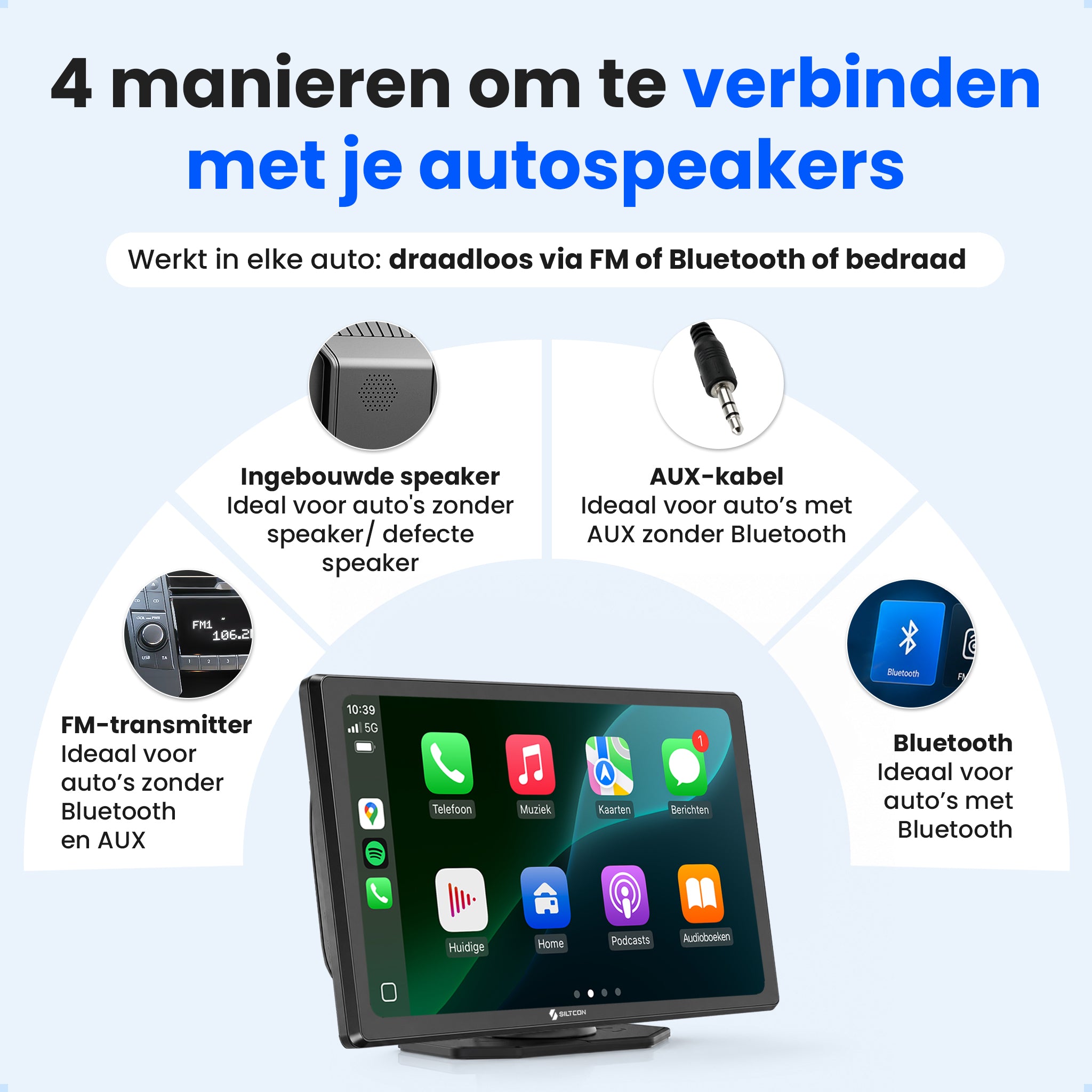 Siltcon® Geschikt voor Carplay Scherm 9 Inch