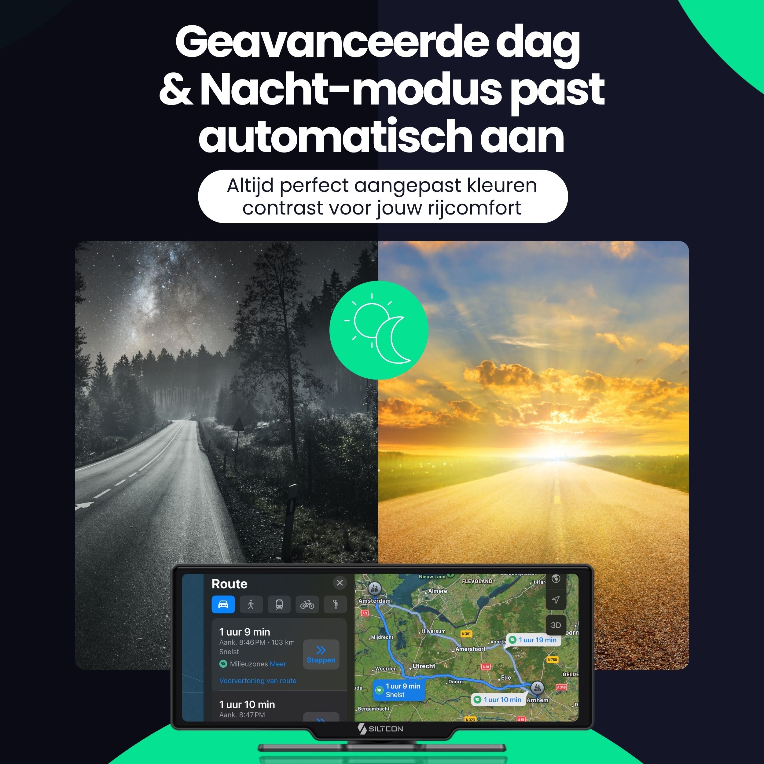 Siltcon 10.26” CarPlay Scherm – Draadloos voor iOS & Android