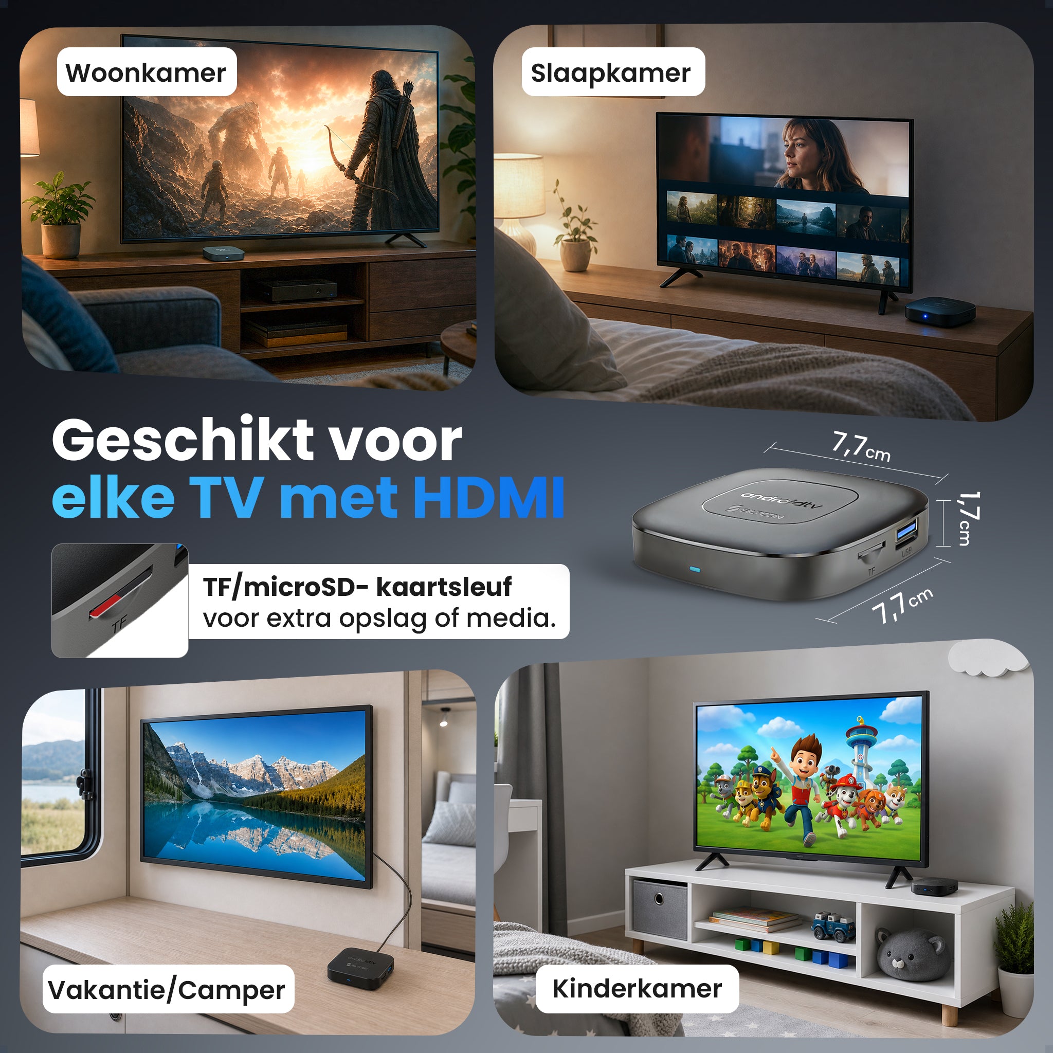 Siltcon® Android TV Box 4K & 8K HDR - Zwart