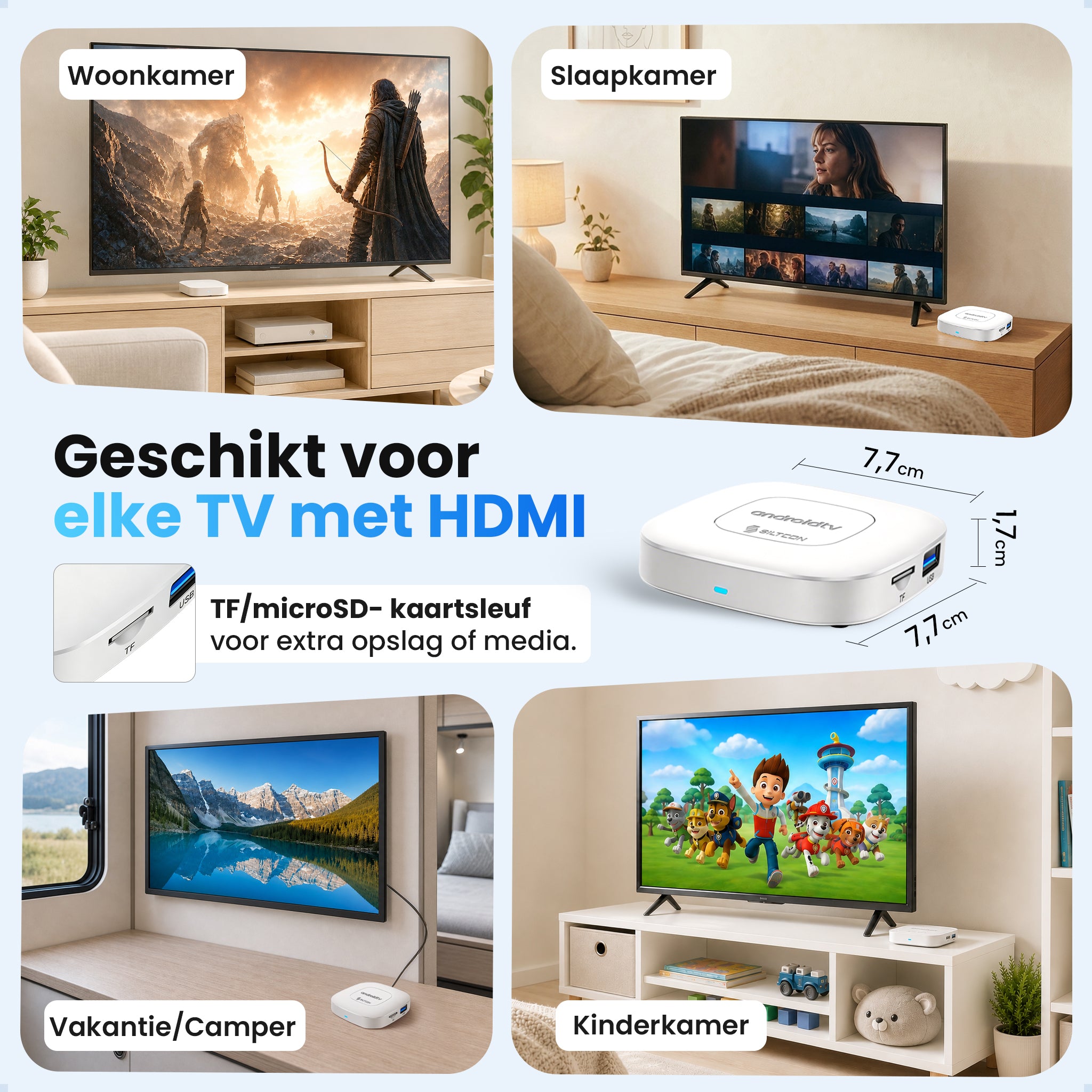 Siltcon® Android TV Box 4K & 8K HDR - Wit