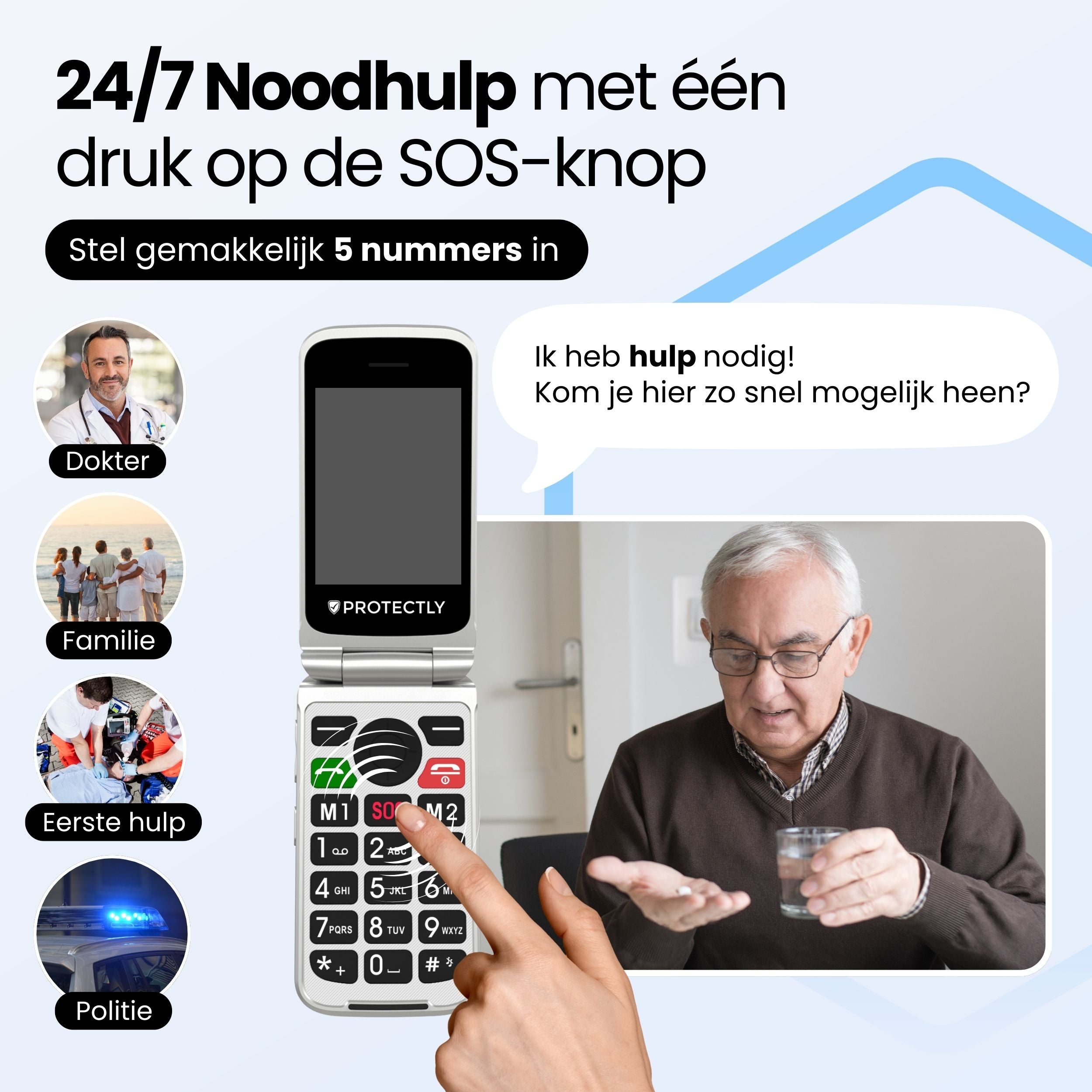 Siltcon Senioren Telefoon Klapbaar – Grote toetsen – SOS-noodknop & 4G