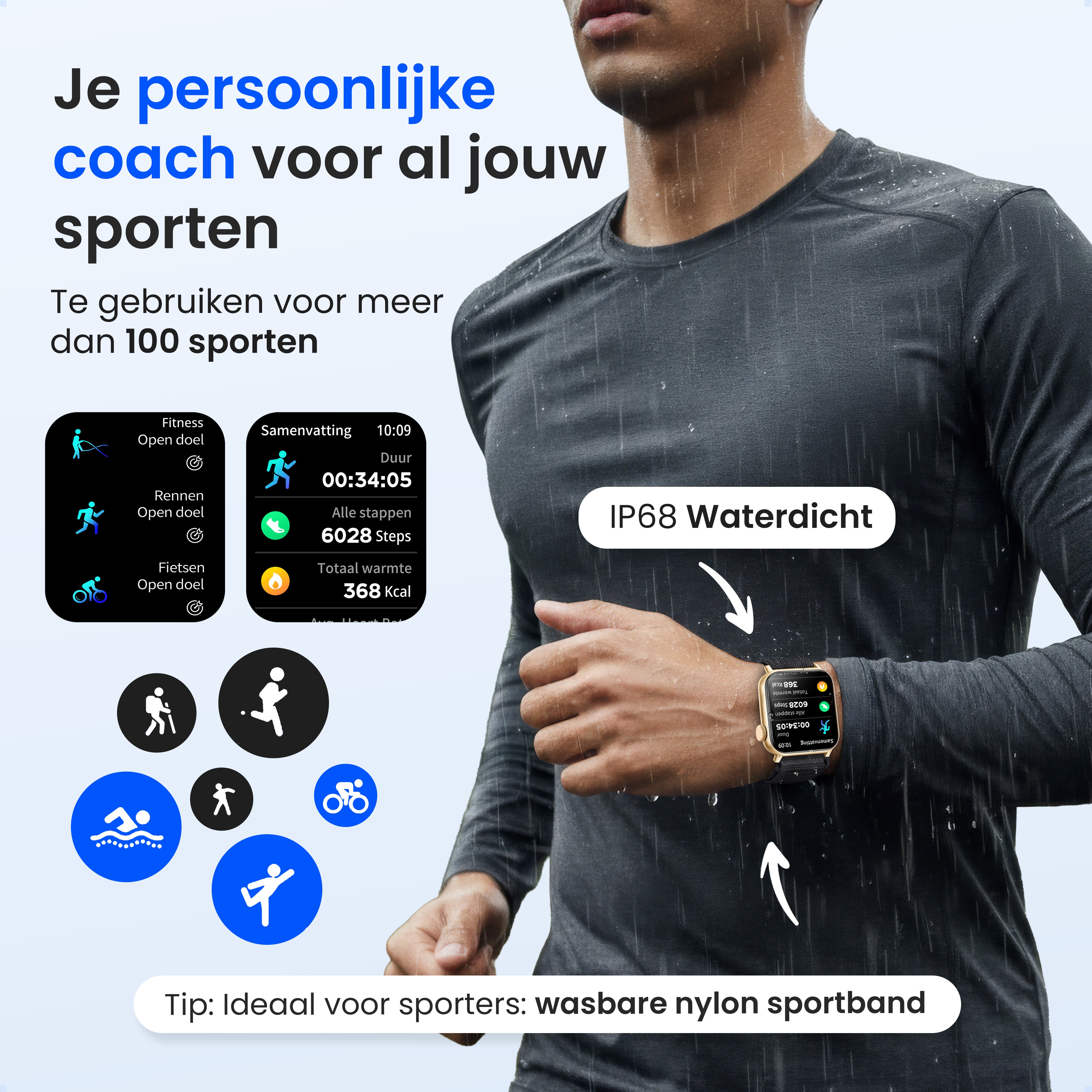 Siltcon Smartwatch Heren & Dames Pro - Goud