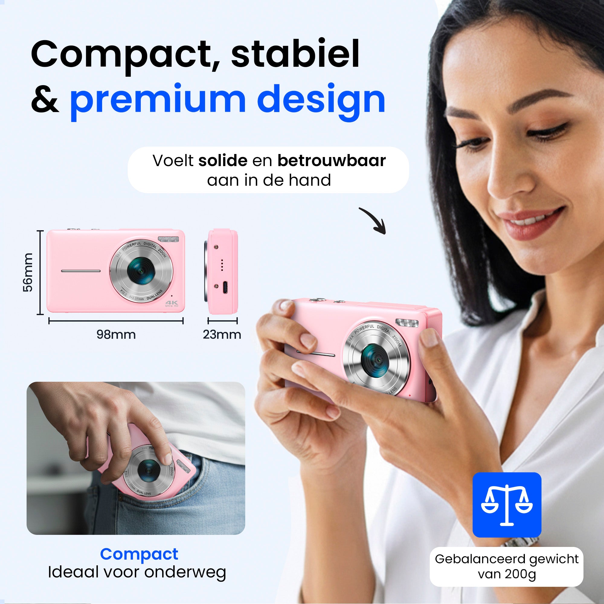 Siltcon Digitale Camera - 4K Roze