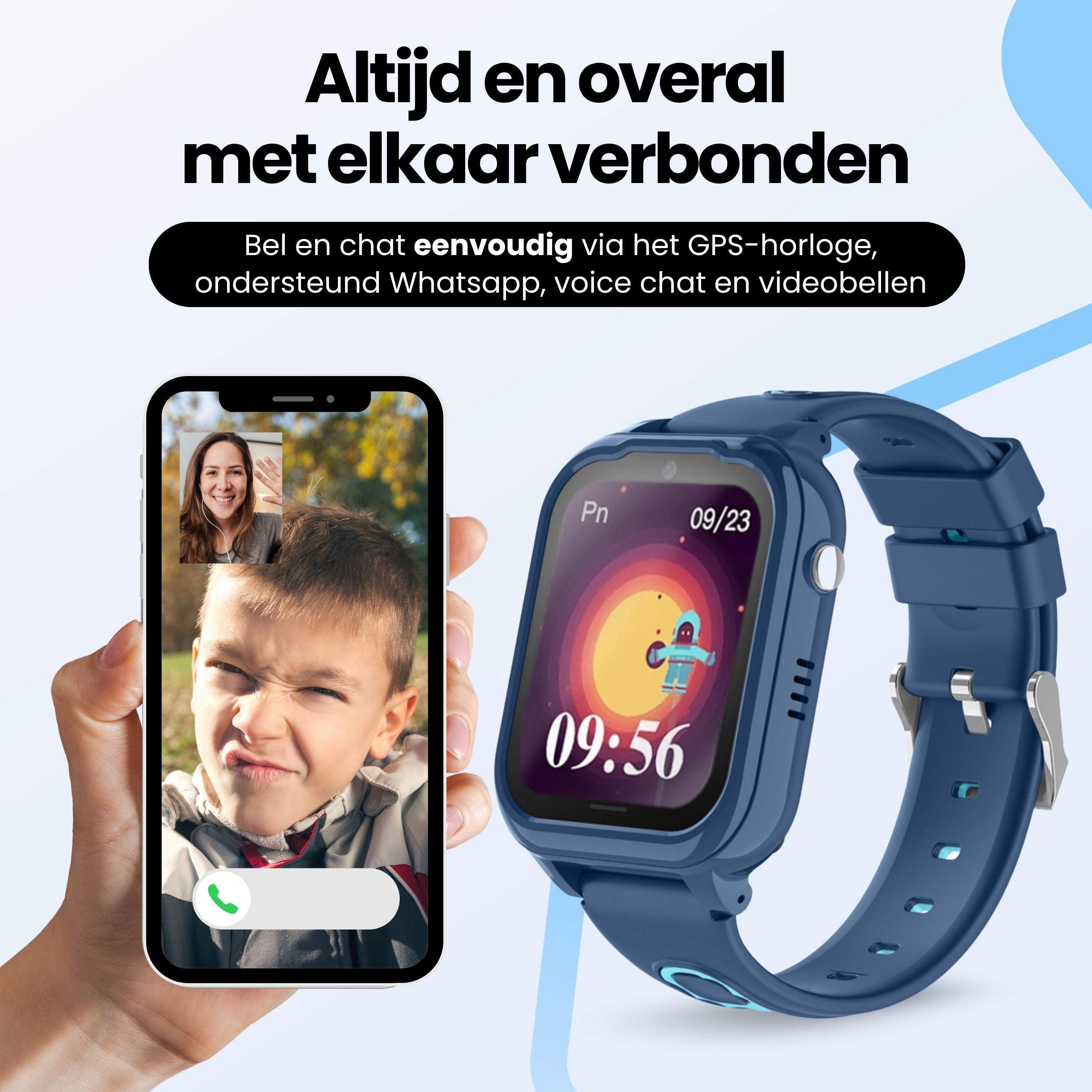 Protectly Kids Smartwatch – GPS horloge kinderen – Smartwatch kind met bellen - Blauw