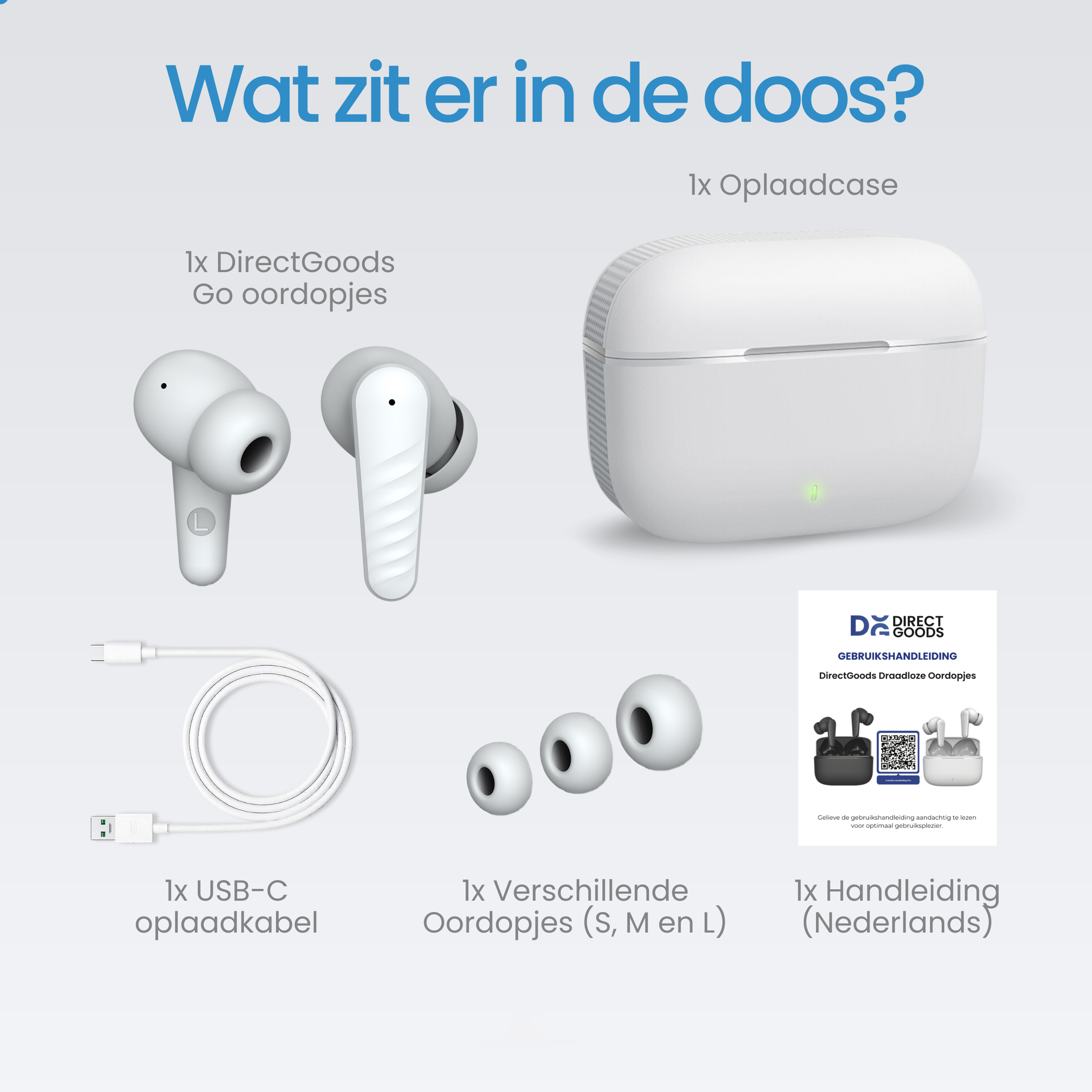 Siltcon® Draadloze Oordopjes - Noise cancelling - Universeel – Wit