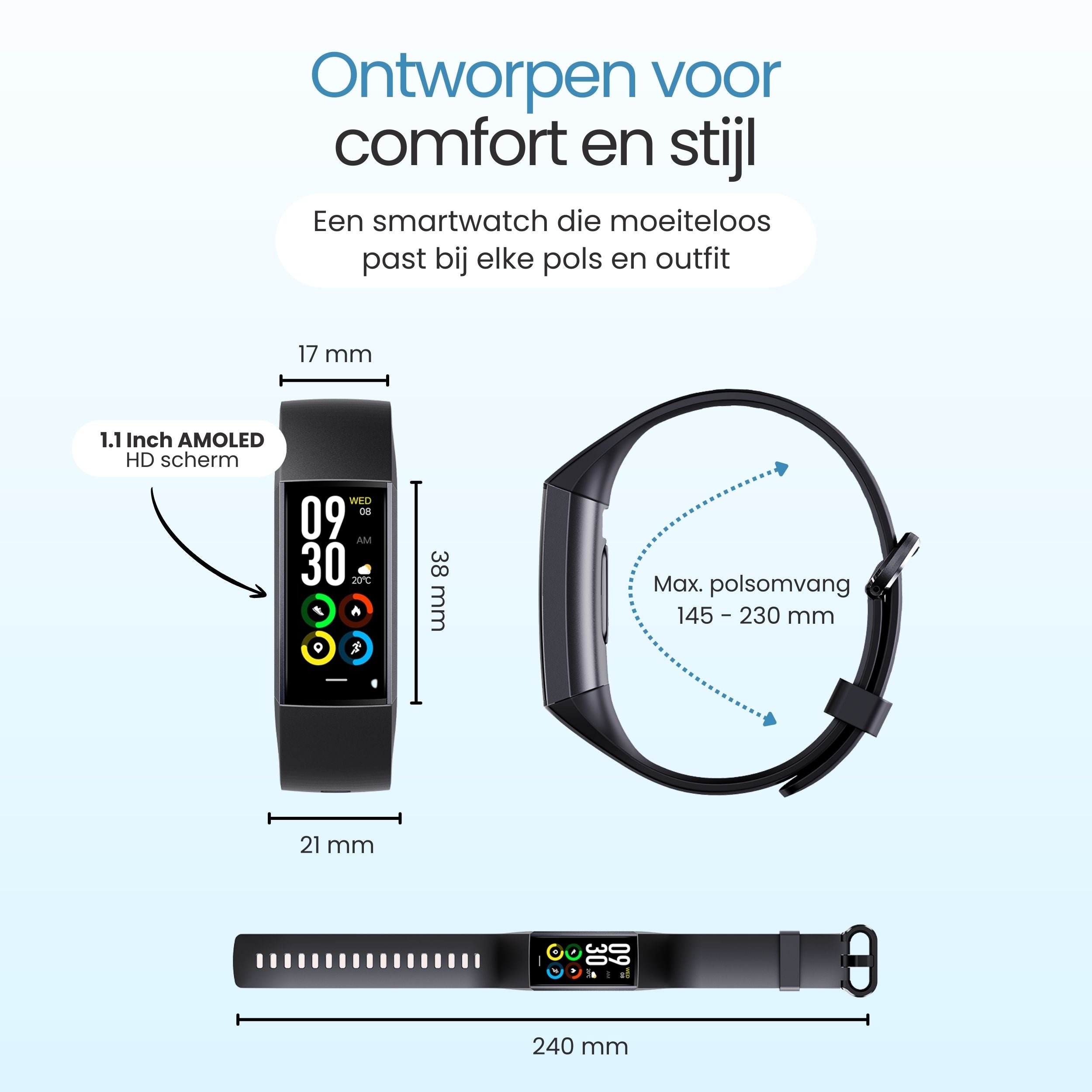 Siltcon® Activity Tracker Pro – Stappenteller Horloge