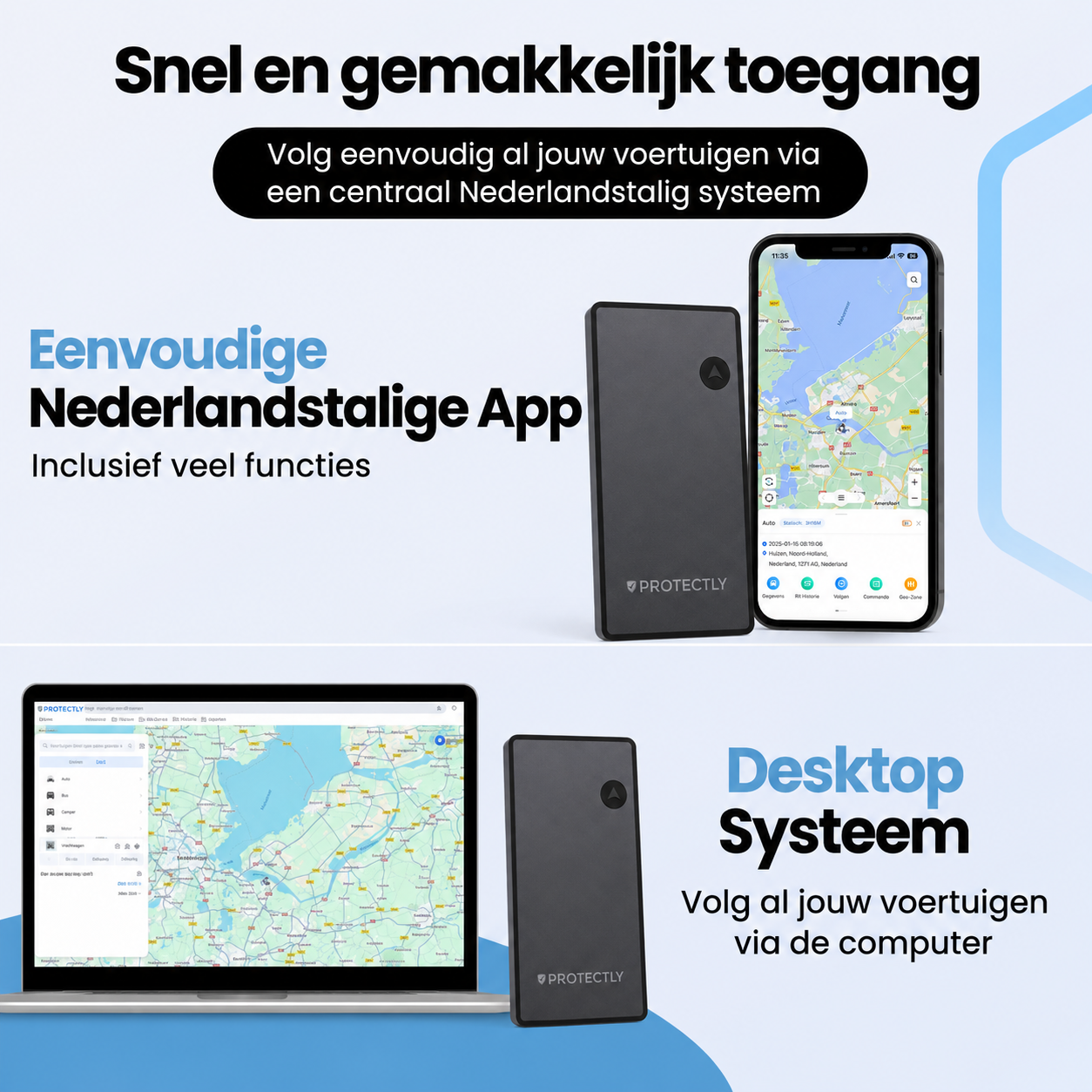 Protectly® GPS Tracker 10 Jaar Zonder Abonnement – Tot 5 Jaar Batterij