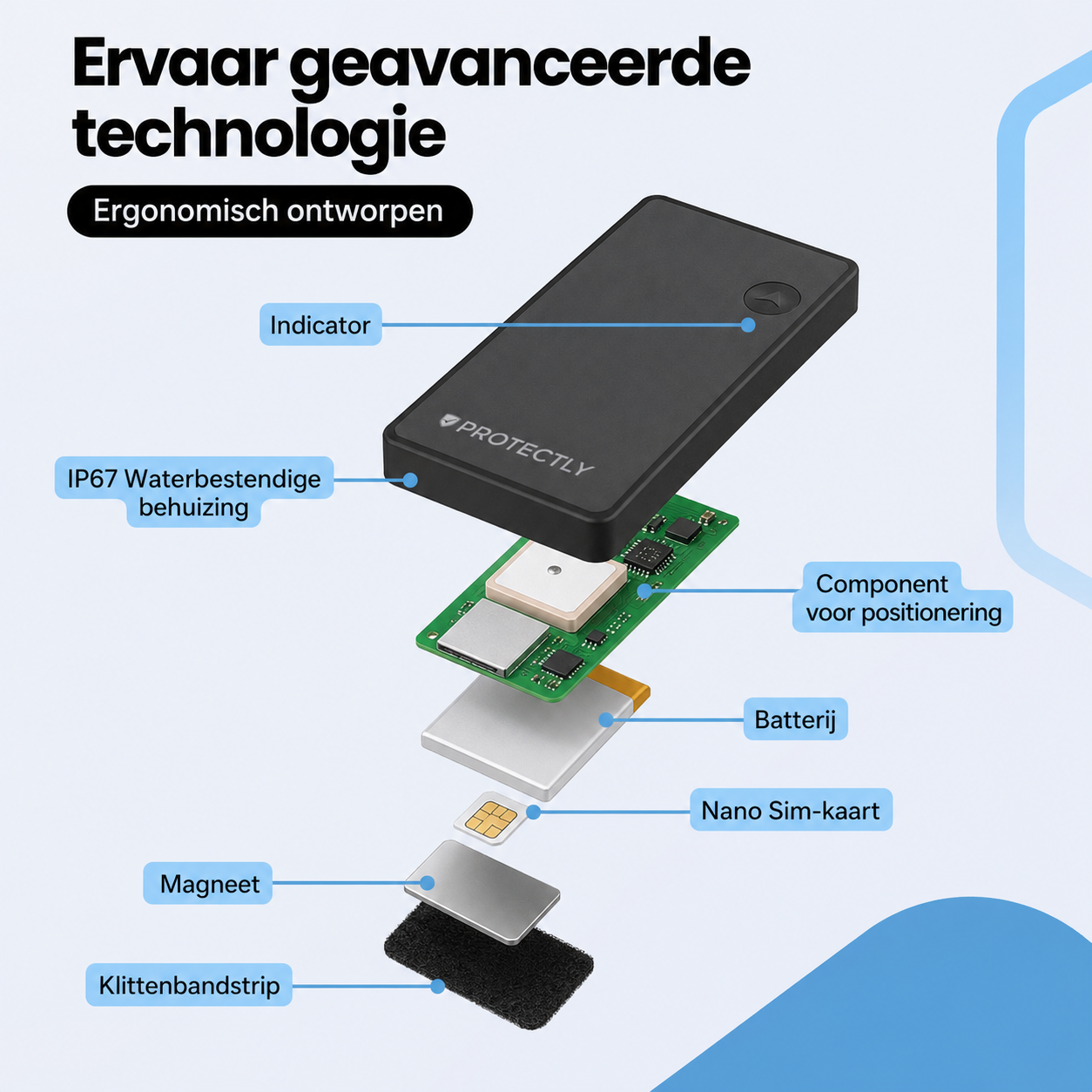 Protectly® GPS Tracker 10 Jaar Zonder Abonnement – Tot 5 Jaar Batterij