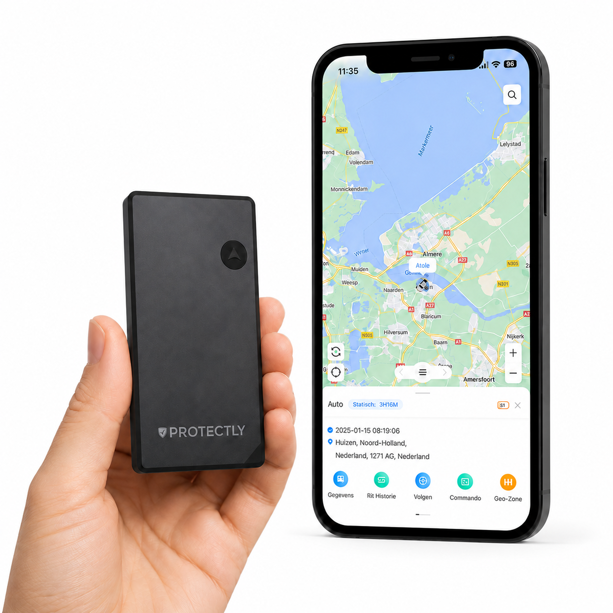 Protectly® GPS Tracker 10 Jaar Zonder Abonnement – Tot 5 Jaar Batterij