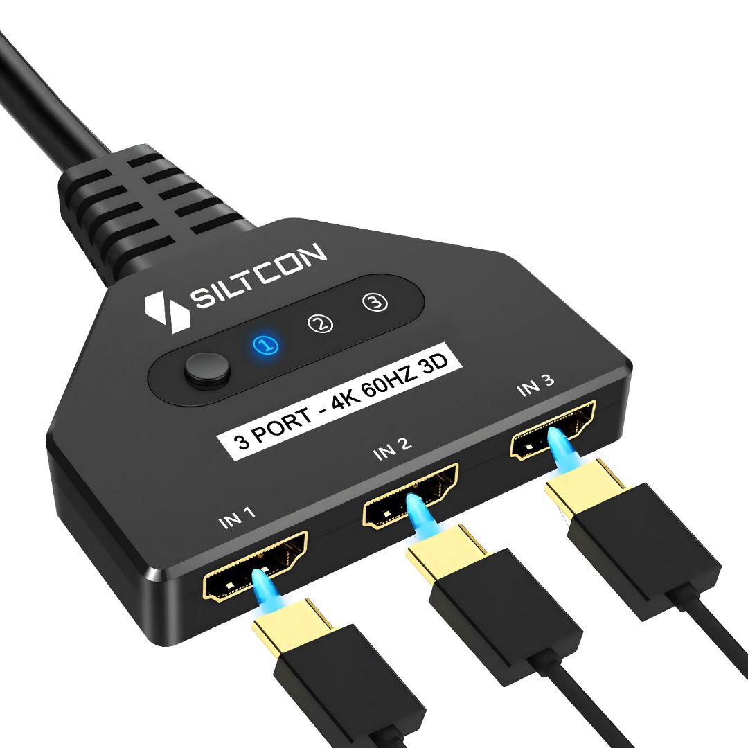 Siltcon® HDMI Switch - 4K 60Hz - 3 ingangen 1 uitgang