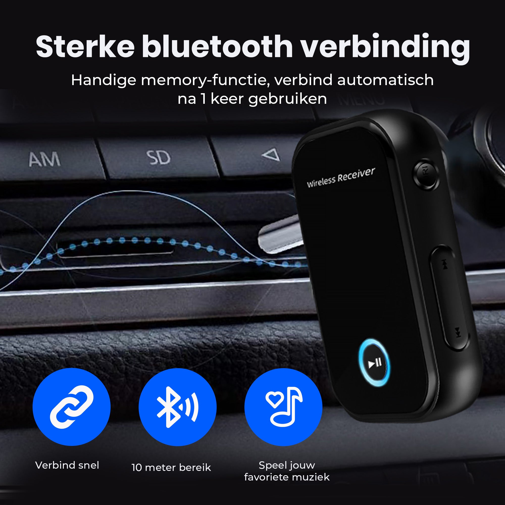 Siltcon® Bluetooth Receiver - BT 5.0 - 3.5MM AUX - Bluetooth Ontvanger