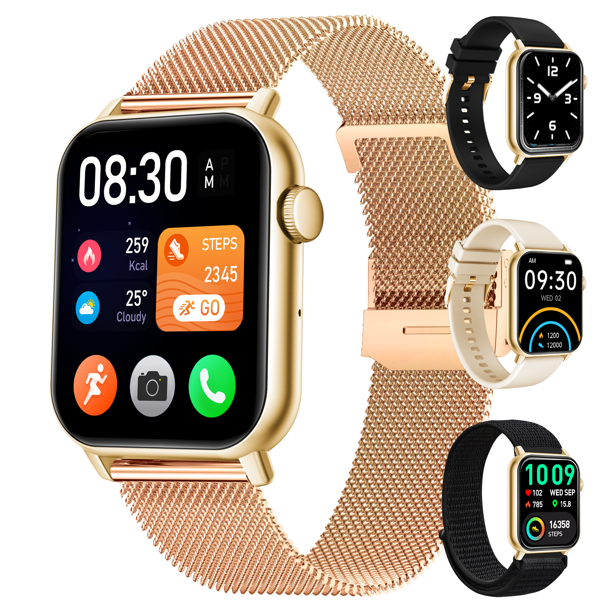 Siltcon Smartwatch Heren & Dames Pro - Goud