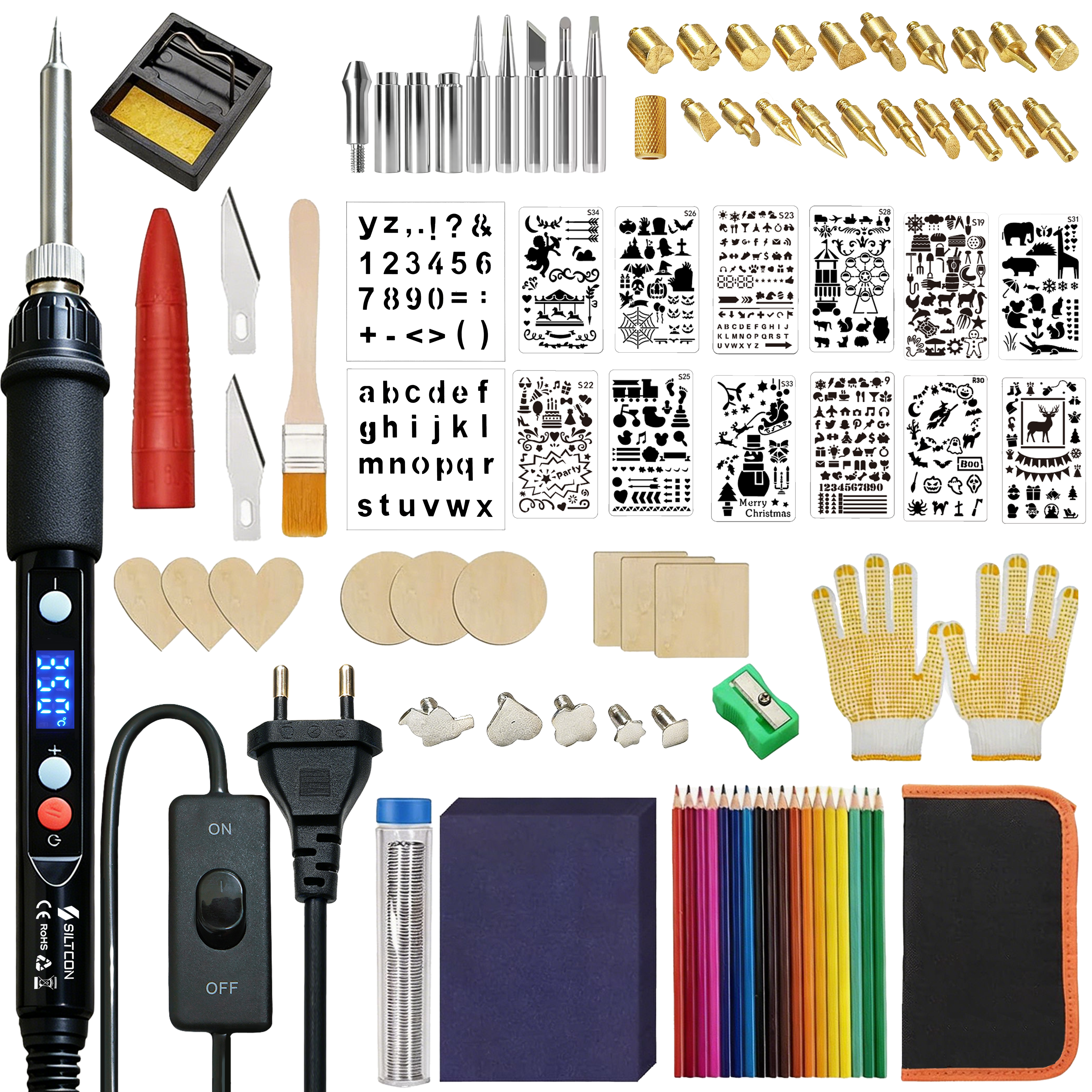 Siltcon® 3 in 1 Houtbrander Set - 100-Delig