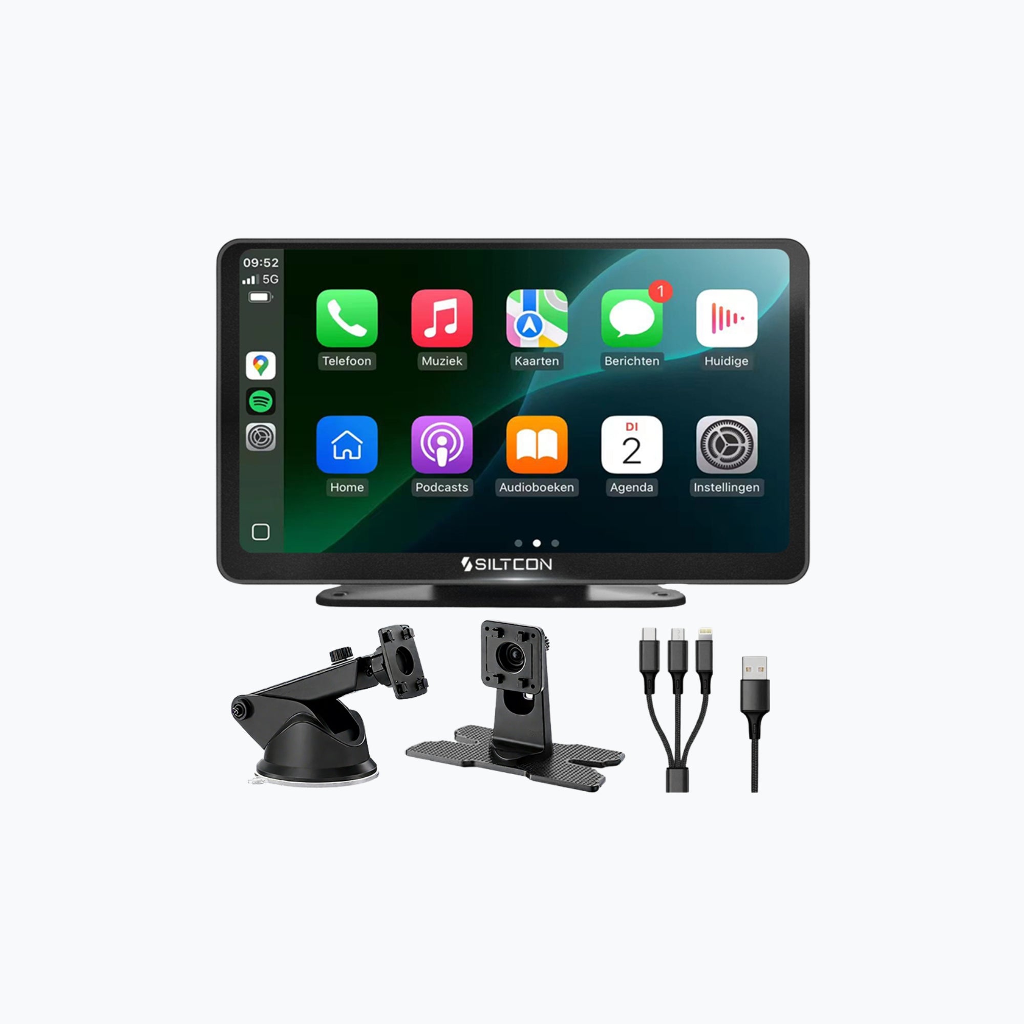 Siltcon CarPlay Scherm 7 Inch – Geschikt voor Apple & Android – Draadloos gebruik
