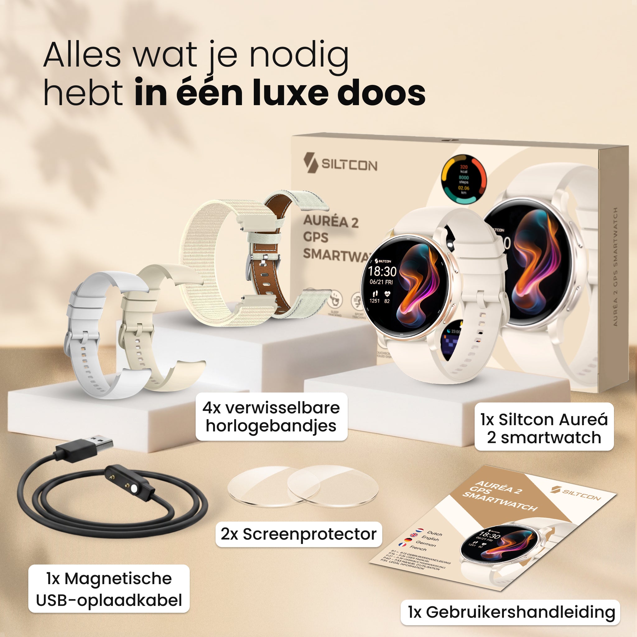 Siltcon® Auréa 2 Smartwatch dames - Champagne