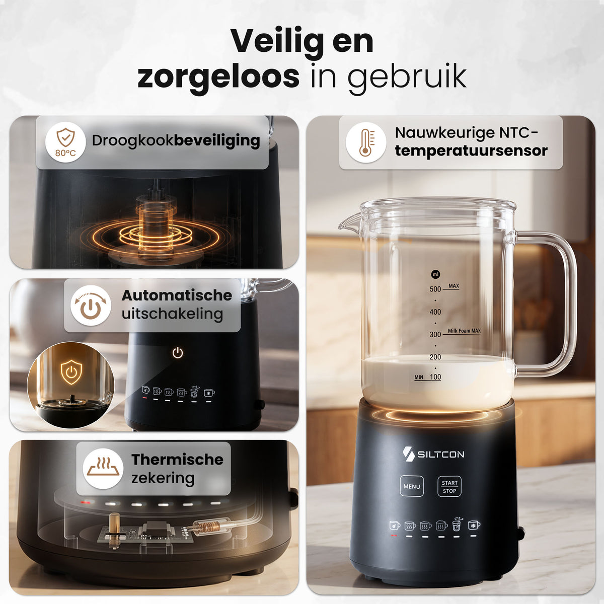 Siltcon® Melkopschuimer
