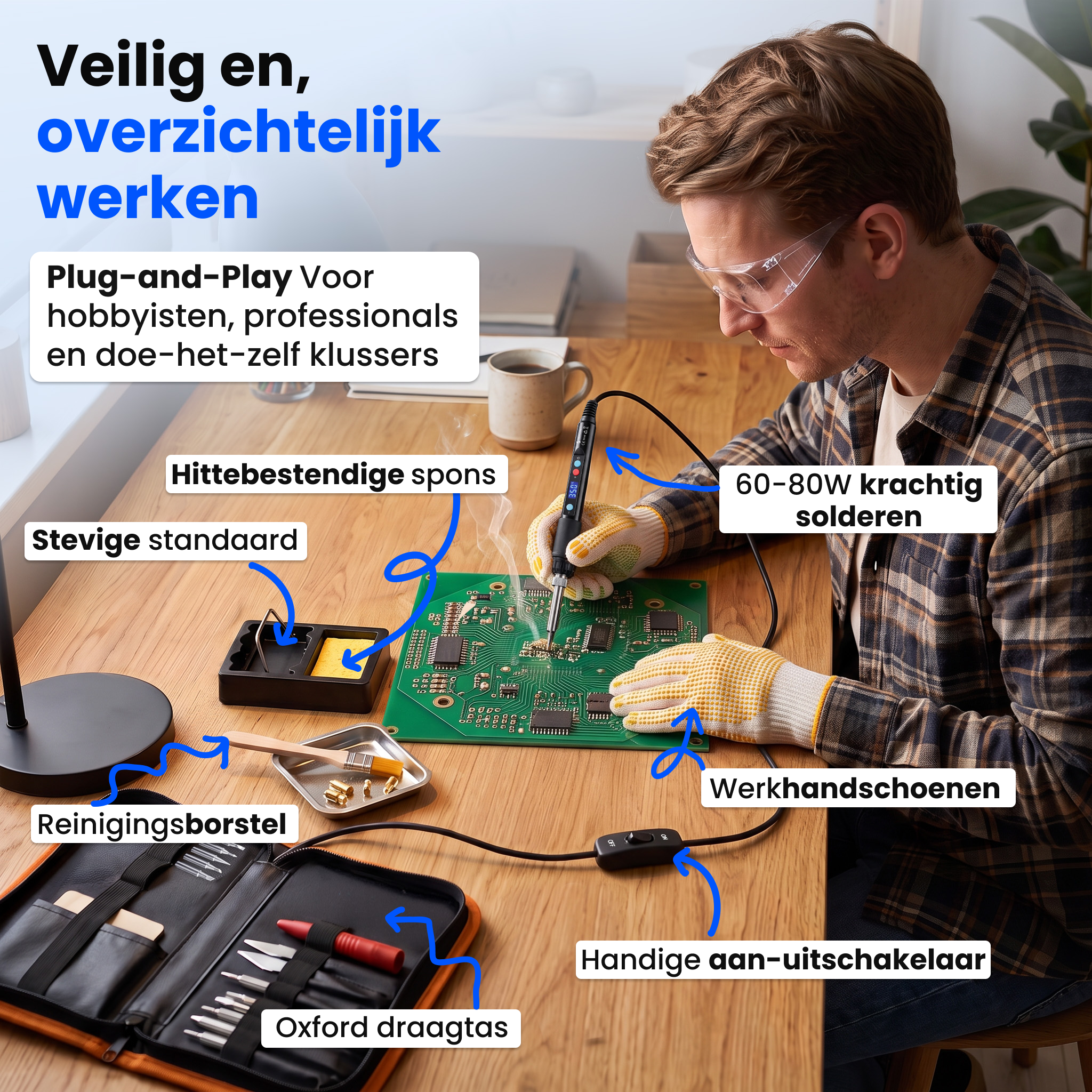 Siltcon® 3 in 1 Houtbrander Set - 100-Delig