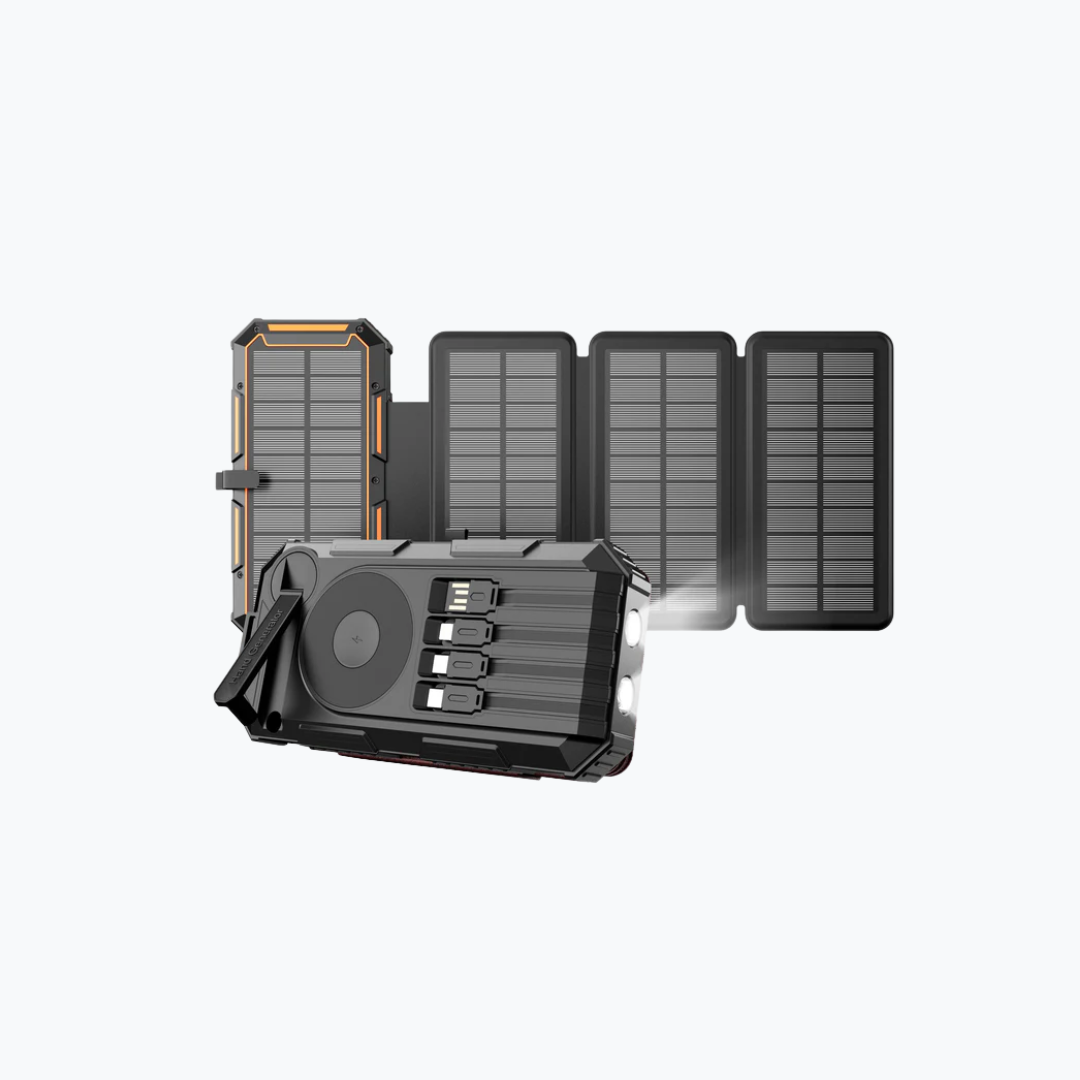 Siltcon® Powerbank Zonneenergie 20000 mAh - Solar Powerbank & Opwindbaar