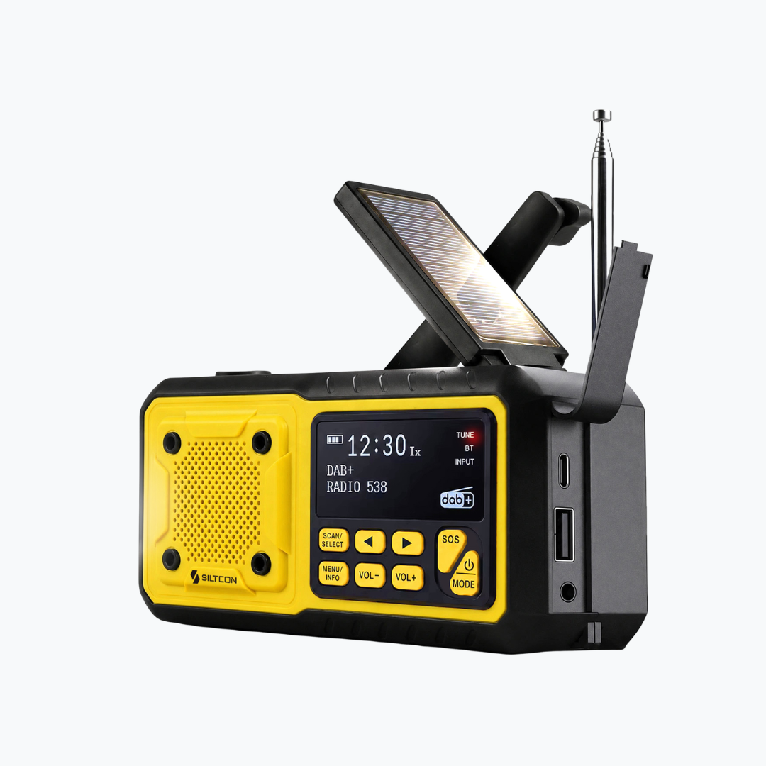 Siltcon® Noodradio DAB+ Opwindbaar – Solar Radio met Powerbank