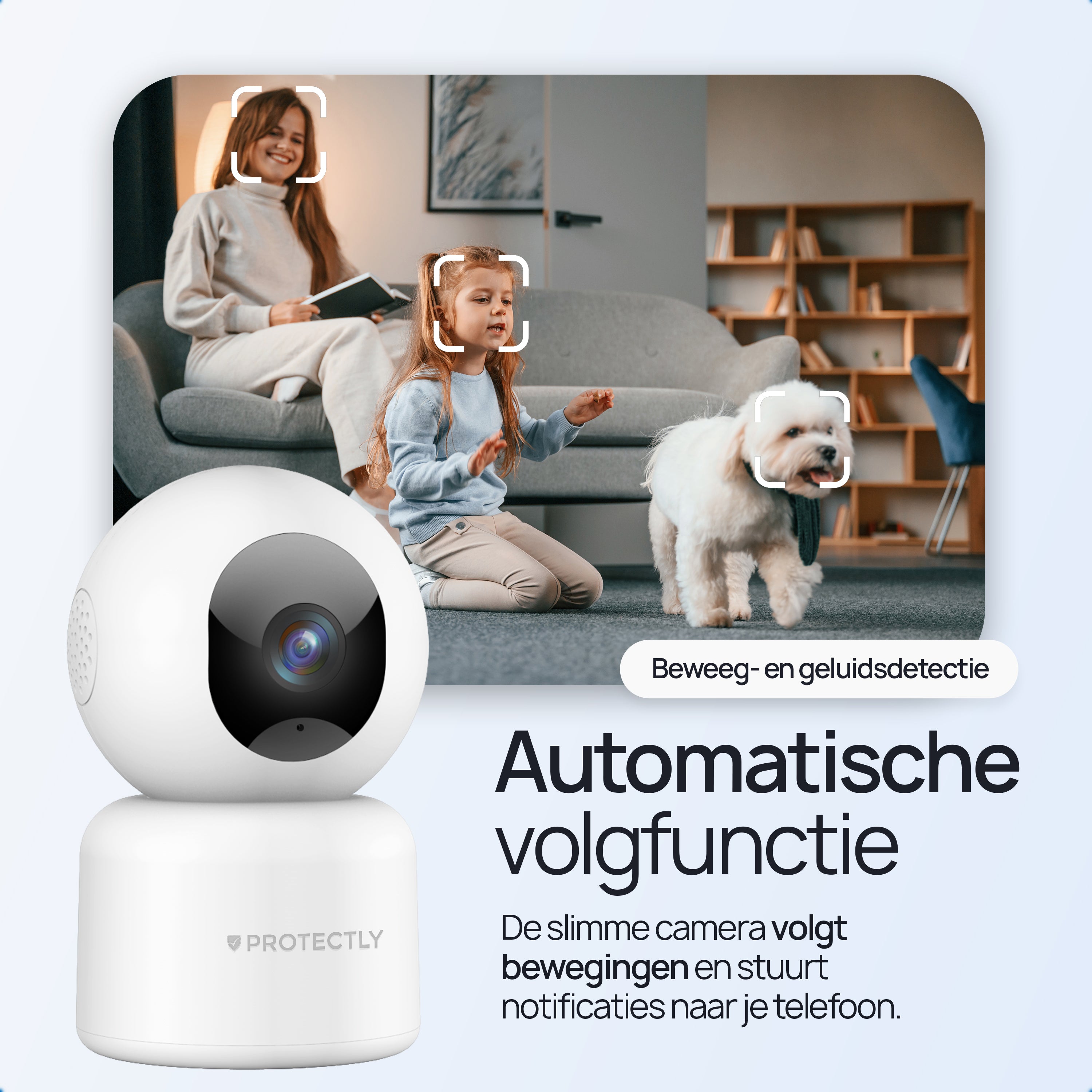 Protectly Beveiligingscamera Binnen – 2K Camera Baby & Huisdier
