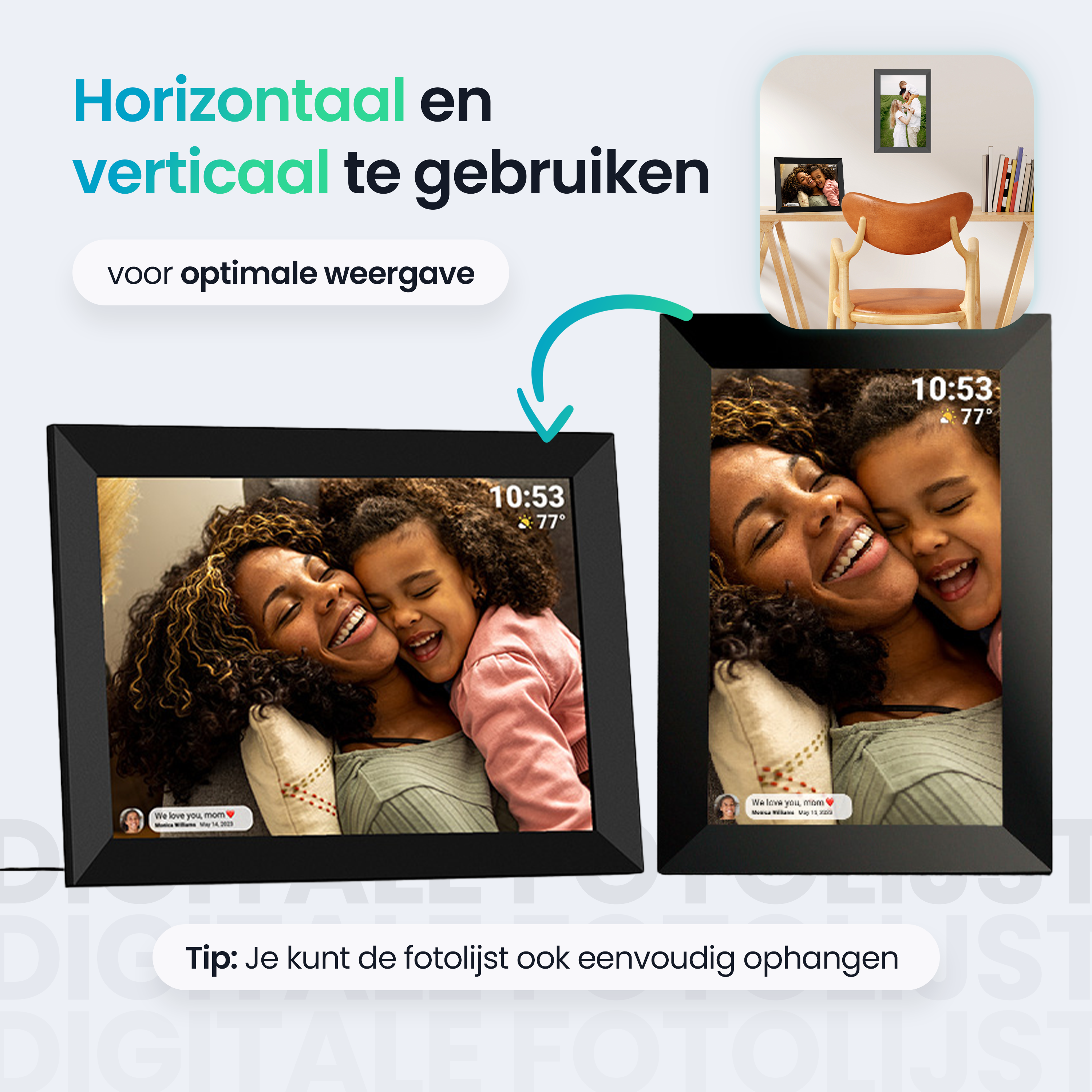 Siltcon Digitale Fotolijst Wifi – 10.1 inch HD & 16GB Opslag