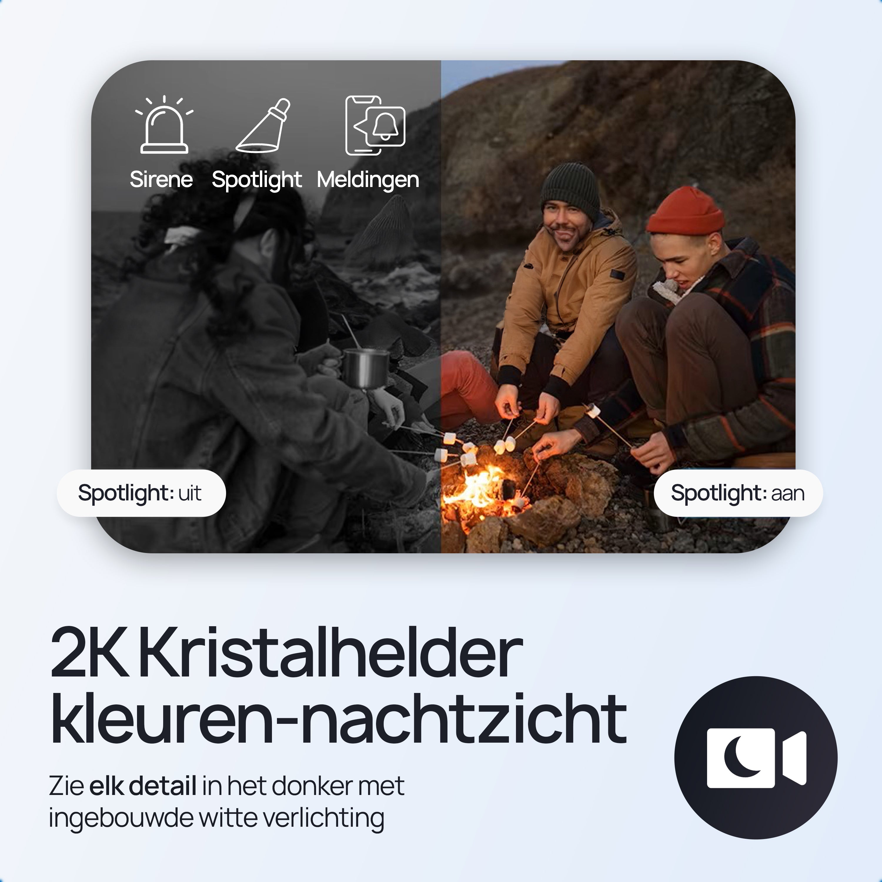 Protectly Beveiligingscamera Buiten 2K 3MP Wit – Nachtzicht & Appbediening