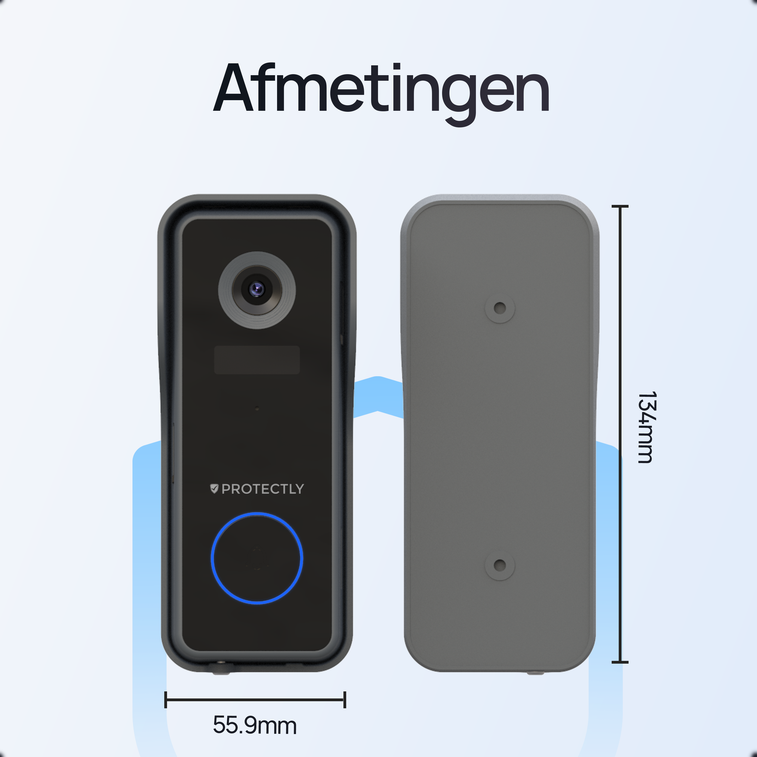 Protectly® Slimme Draadloze Video Deurbel Met Camera 2K - Incl. 64GB SD - Geen Abonnement - 2K Ultra HD