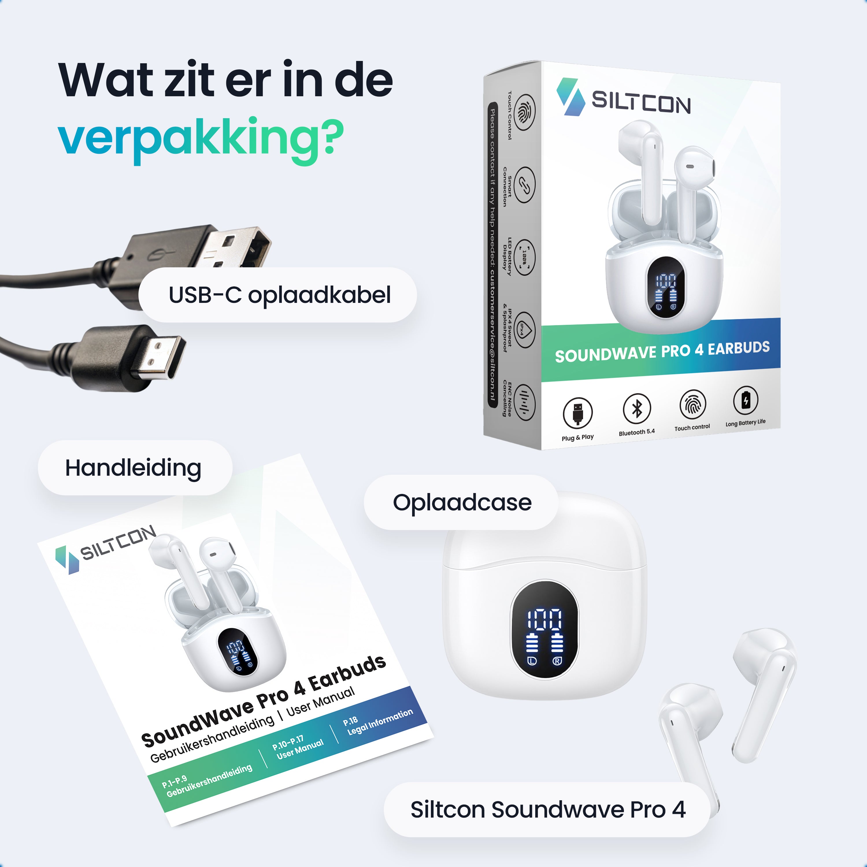 Siltcon Soundwave Pro 4 – Bluetooth 5.4 – Noise Cancelling - Wit