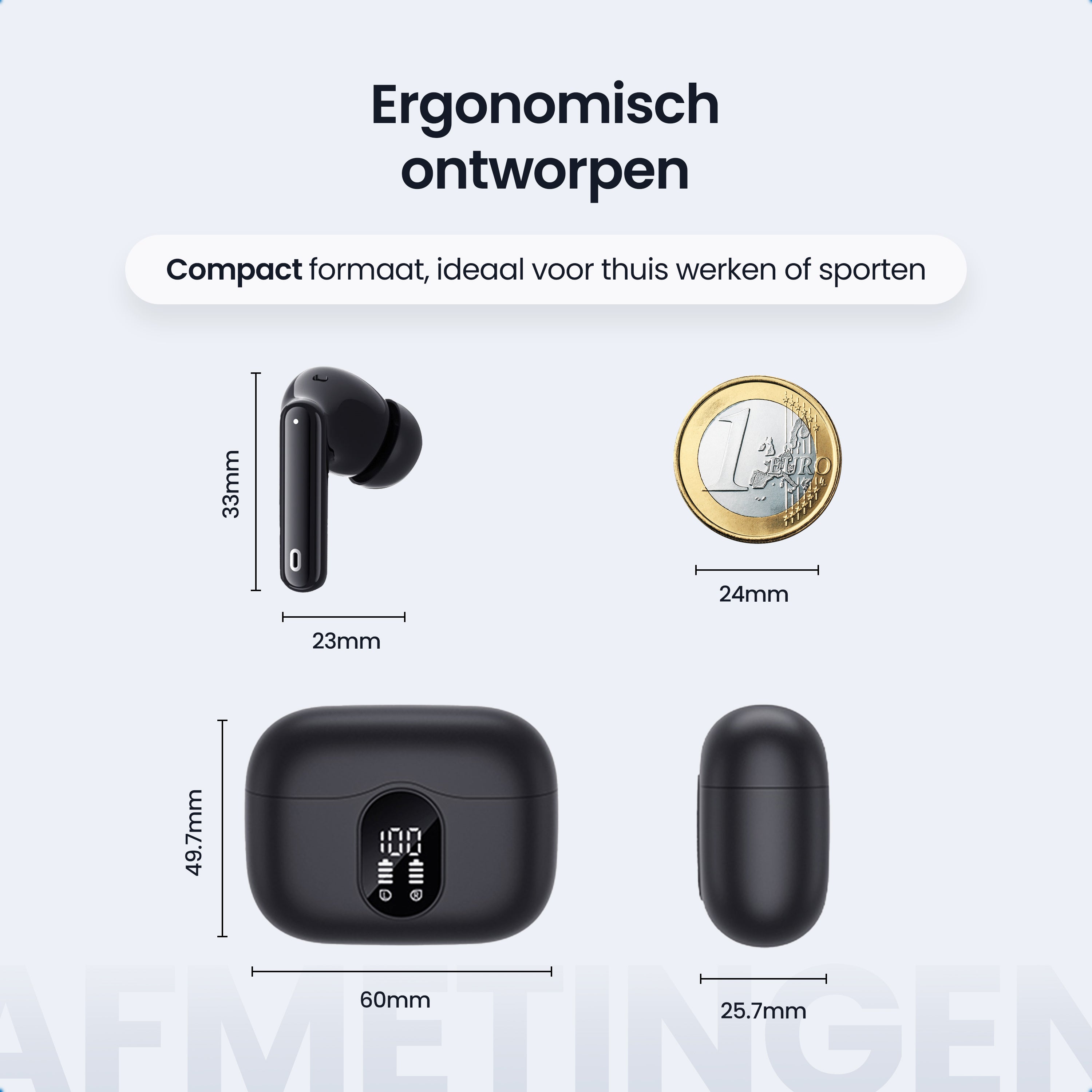 Siltcon® Draadloze Oordopjes - Noise cancelling ANC+ENC - Universeel - BT 5.3 - Zwart